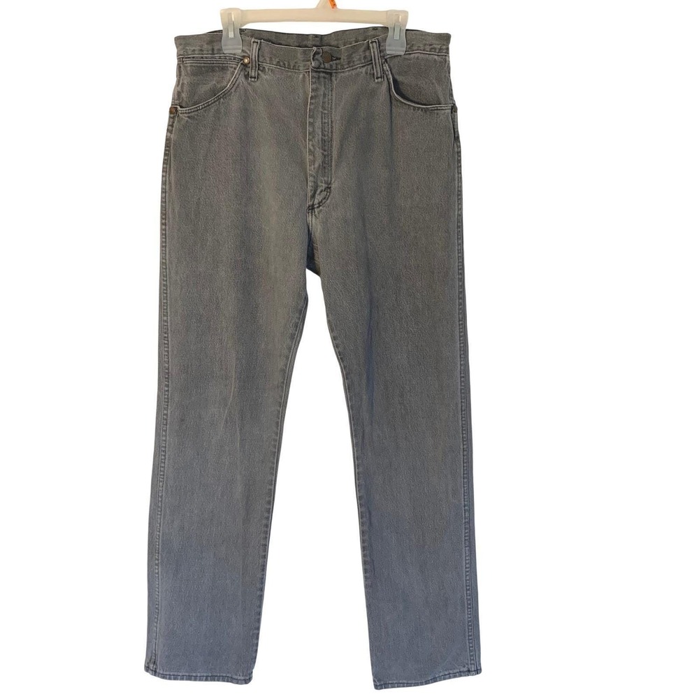 Vintage Wrangler 13WMZPB Jeans Mens 36x36 Gray Denim USA Made Straight Leg 1990s - Picture 3 of 14